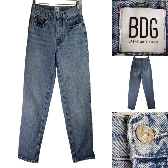 BDG Urban Outfitters High Rise Baggy Jeans Women's Size 25 Blue Y2K Skate - Picture 2 of 14